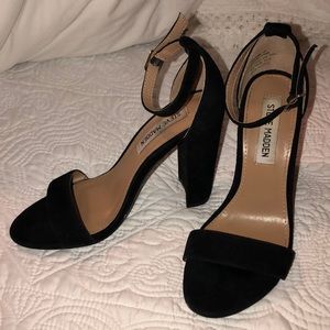 Steve Madden black suede chunky heels